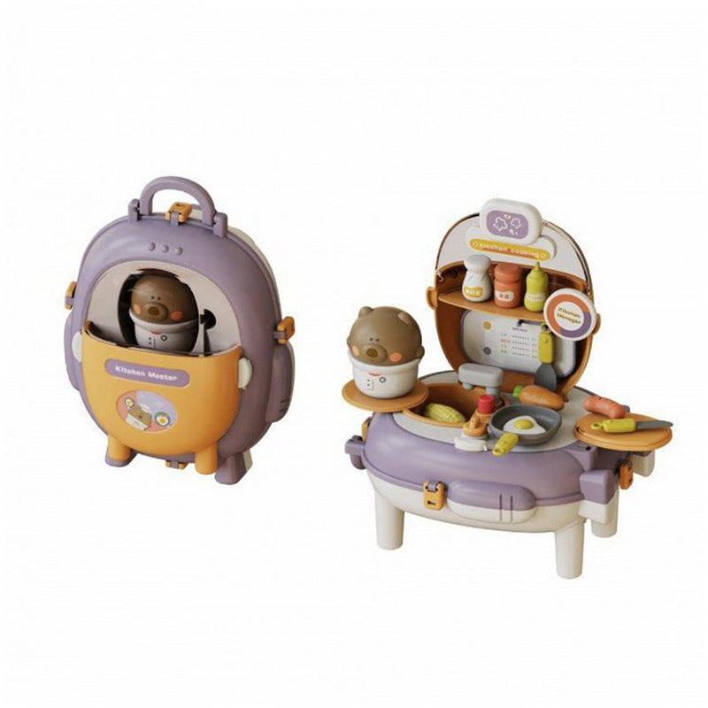 Cute Bear Bag Different Function DIY Kids Pretend Toys Home Simulation