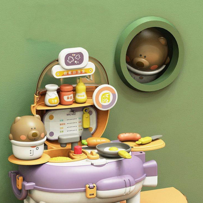 Cute Bear Bag Different Function DIY Kids Pretend Toys Home Simulation