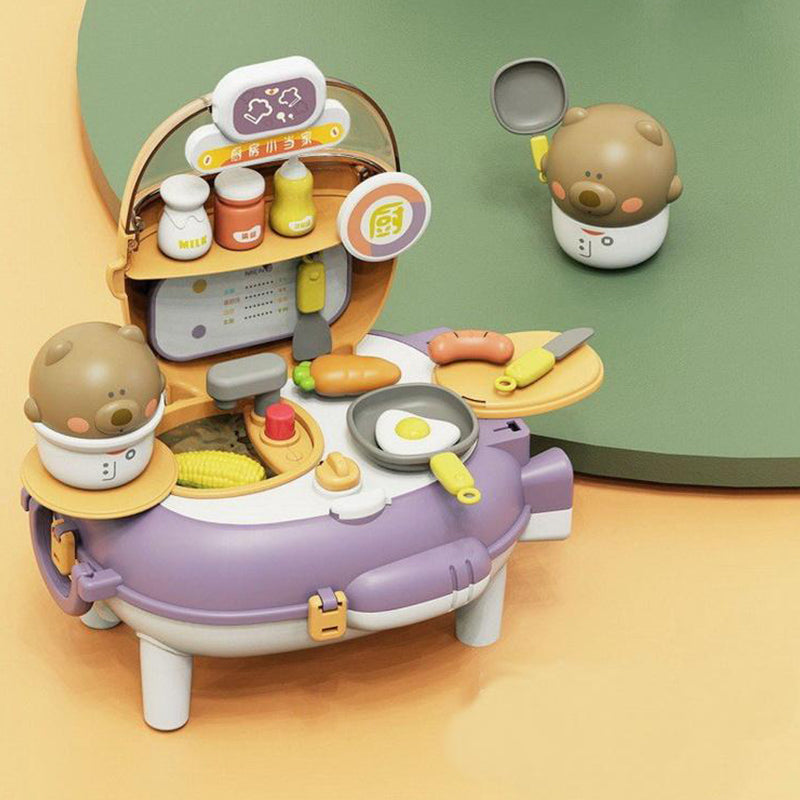 Cute Bear Bag Different Function DIY Kids Pretend Toys Home Simulation